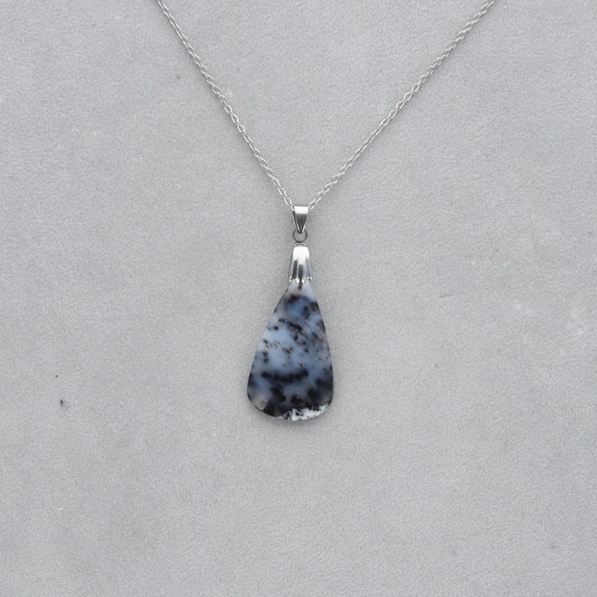 Agate Dendritique Cabochon percé 39