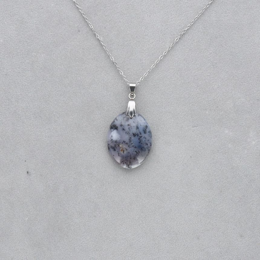 Agate Dendritique Cabochon percé 40