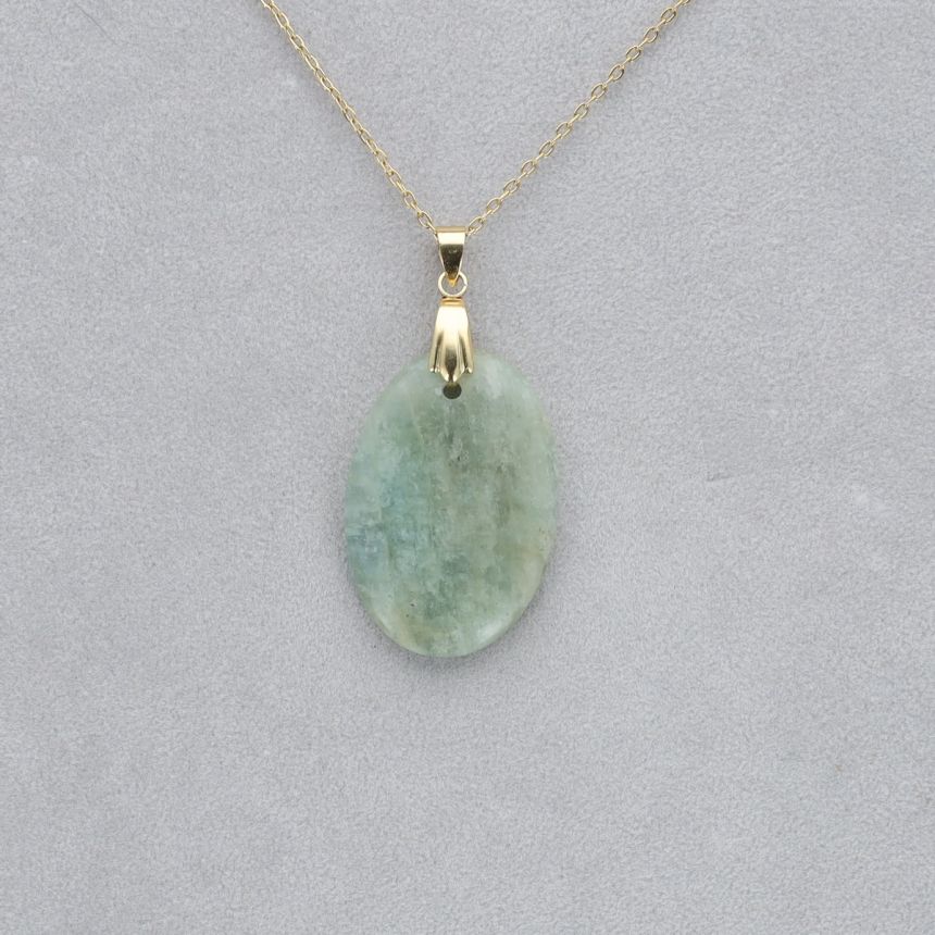 Aigue Marine Cabochon percé 44