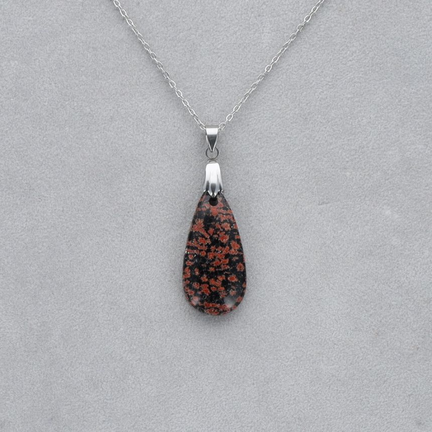 Obsidienne Acajou Cabochon percé 2