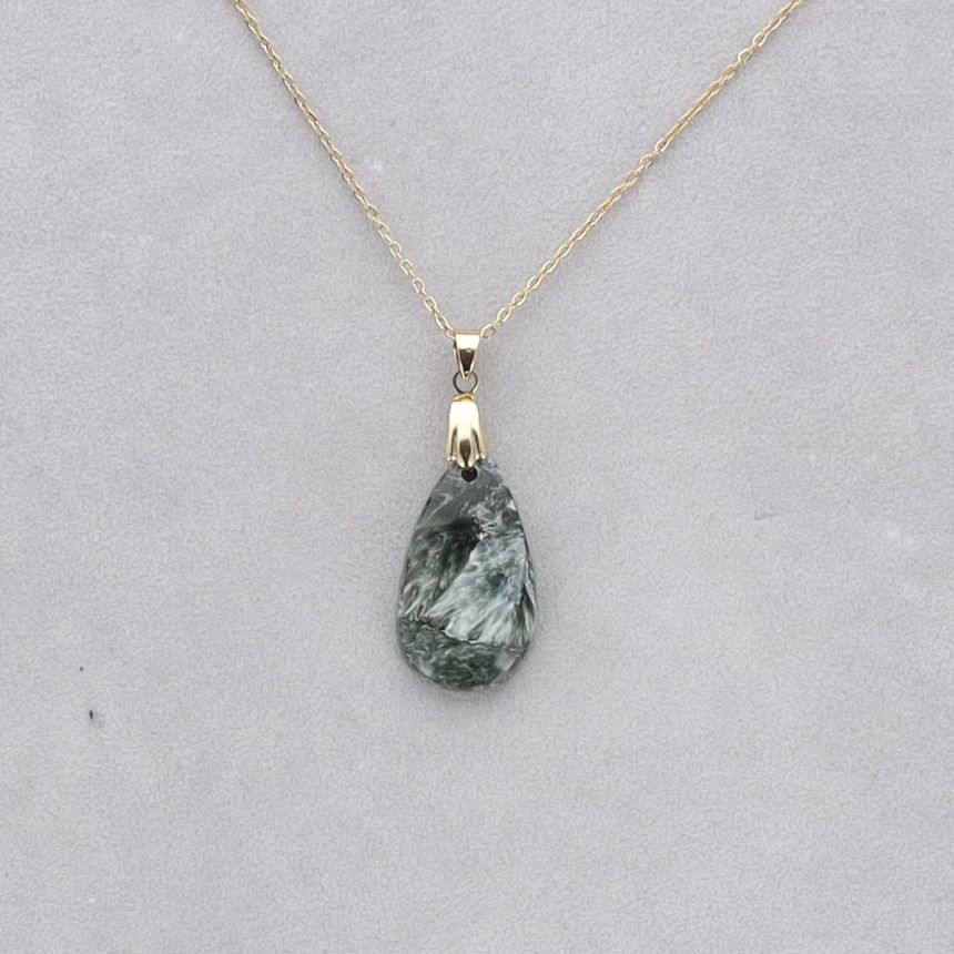 Séraphinite Cabochon percé 48