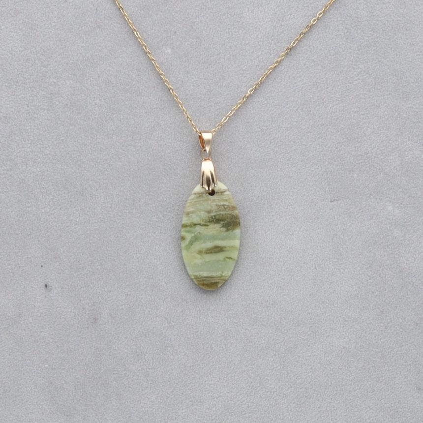 Serpentine Cabochon percé 30